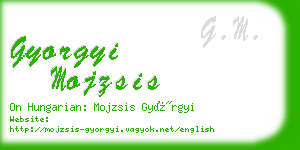 gyorgyi mojzsis business card